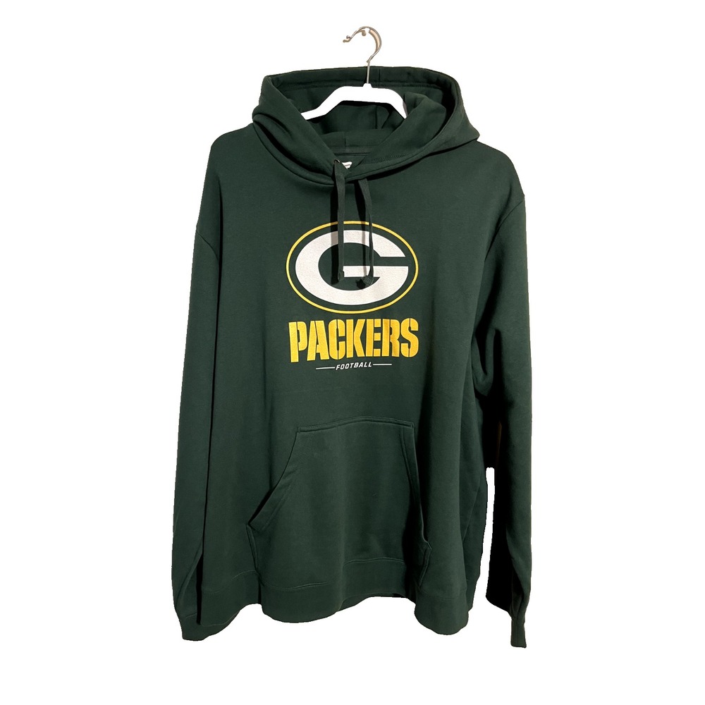 Green Bay Packers Fanatics Pullover Hoodie Sweatshirt - Green W/Pocket Men's XLT